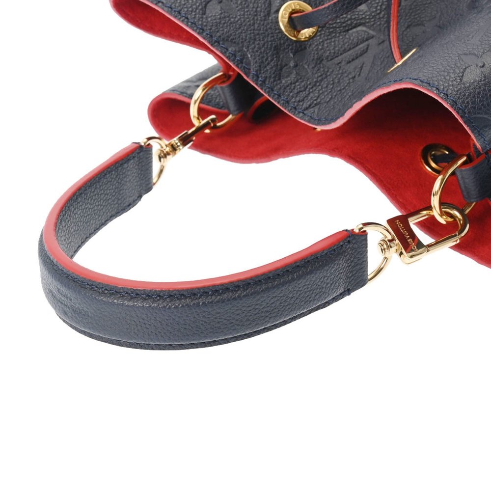 LOUIS VUITTON Monogram Empreinte Neo Noe Marine Rouge M45306 Women's Leather ... - Picture 3 of 12